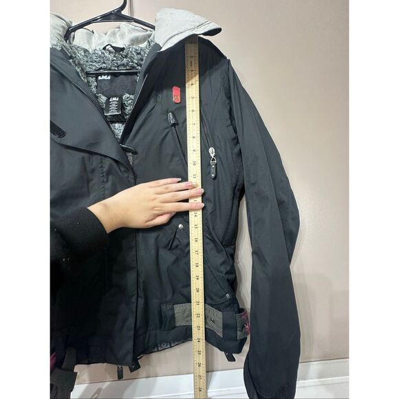 DC Snowboarding Pica-P Black Faux Fur Hooded Winter Coat Jacket Women's Small - Picture 10 of 13